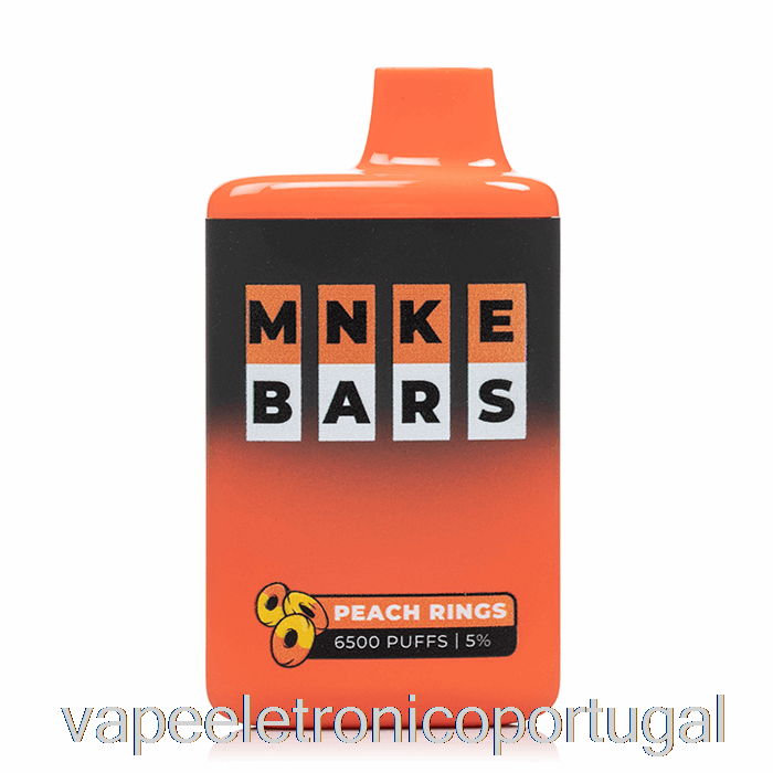 Vape Eletrônico Mnke Bars 6500 Anéis Descartáveis ​​de Pêssego